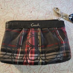 Coach Plaid Wristlet